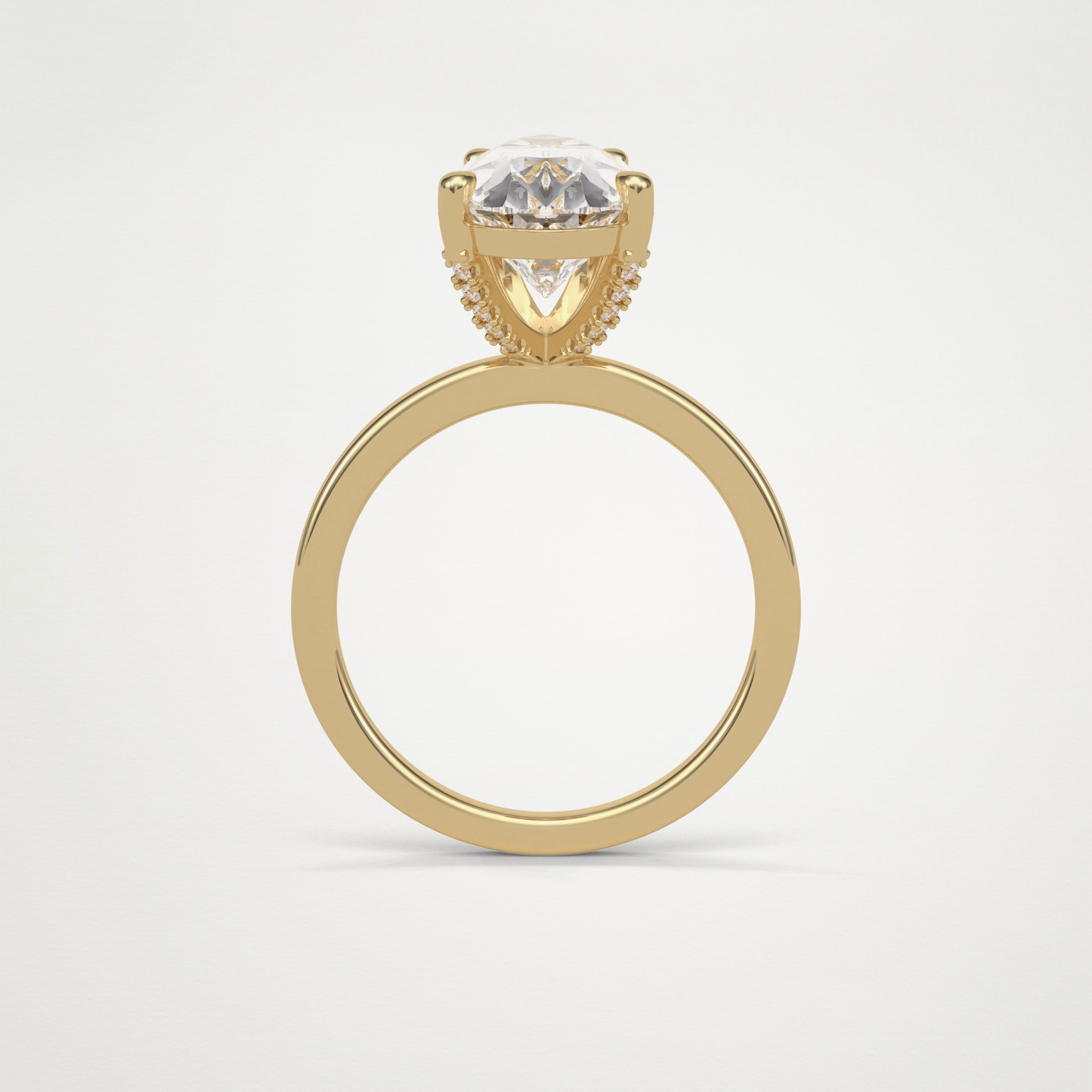 Pear Hidden Halo Lab Grown Diamond Engagement Ring