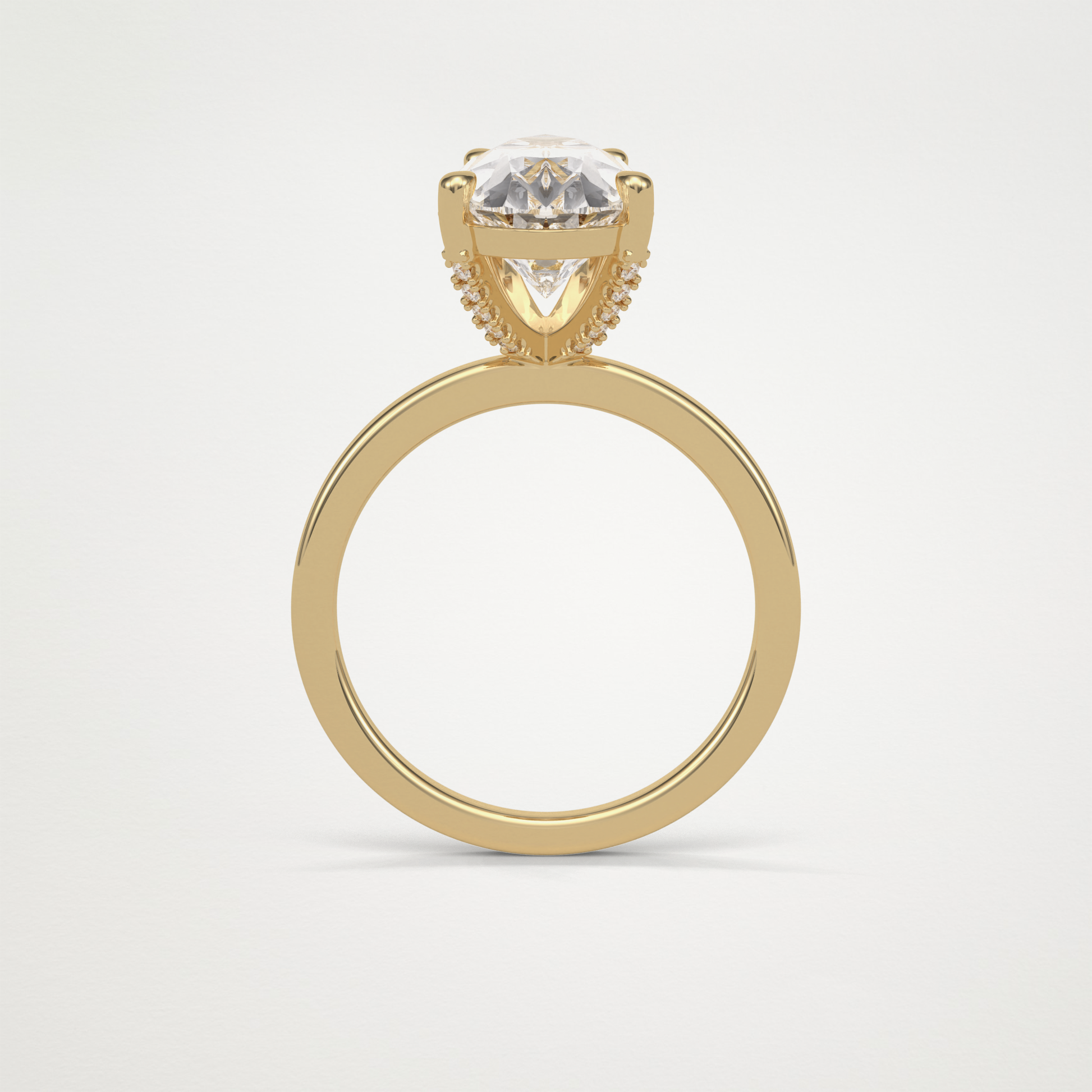 Pear Hidden Halo Lab Grown Diamond Engagement Ring