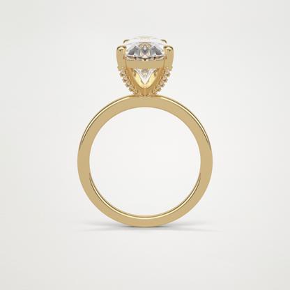 Pear Hidden Halo Lab Grown Diamond Engagement Ring