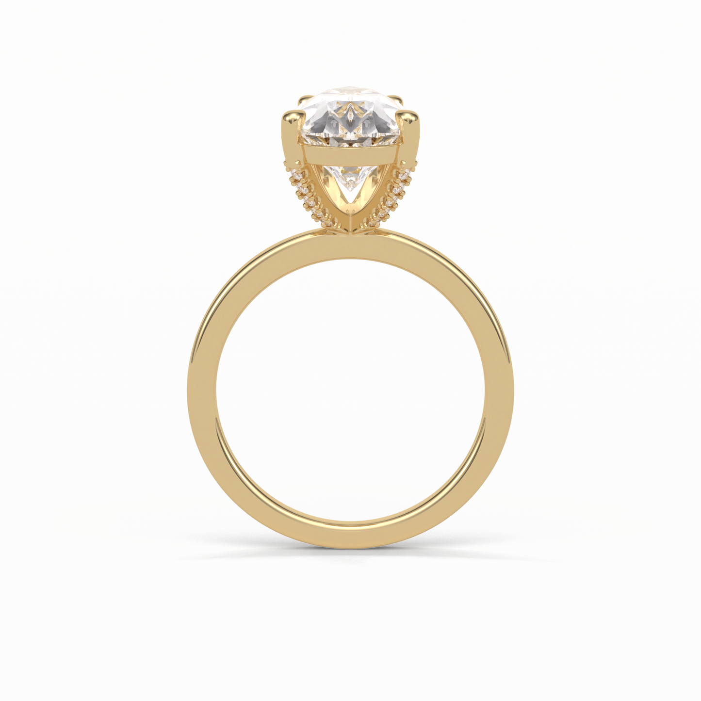 Pear Hidden Halo Lab Grown Diamond Engagement Ring