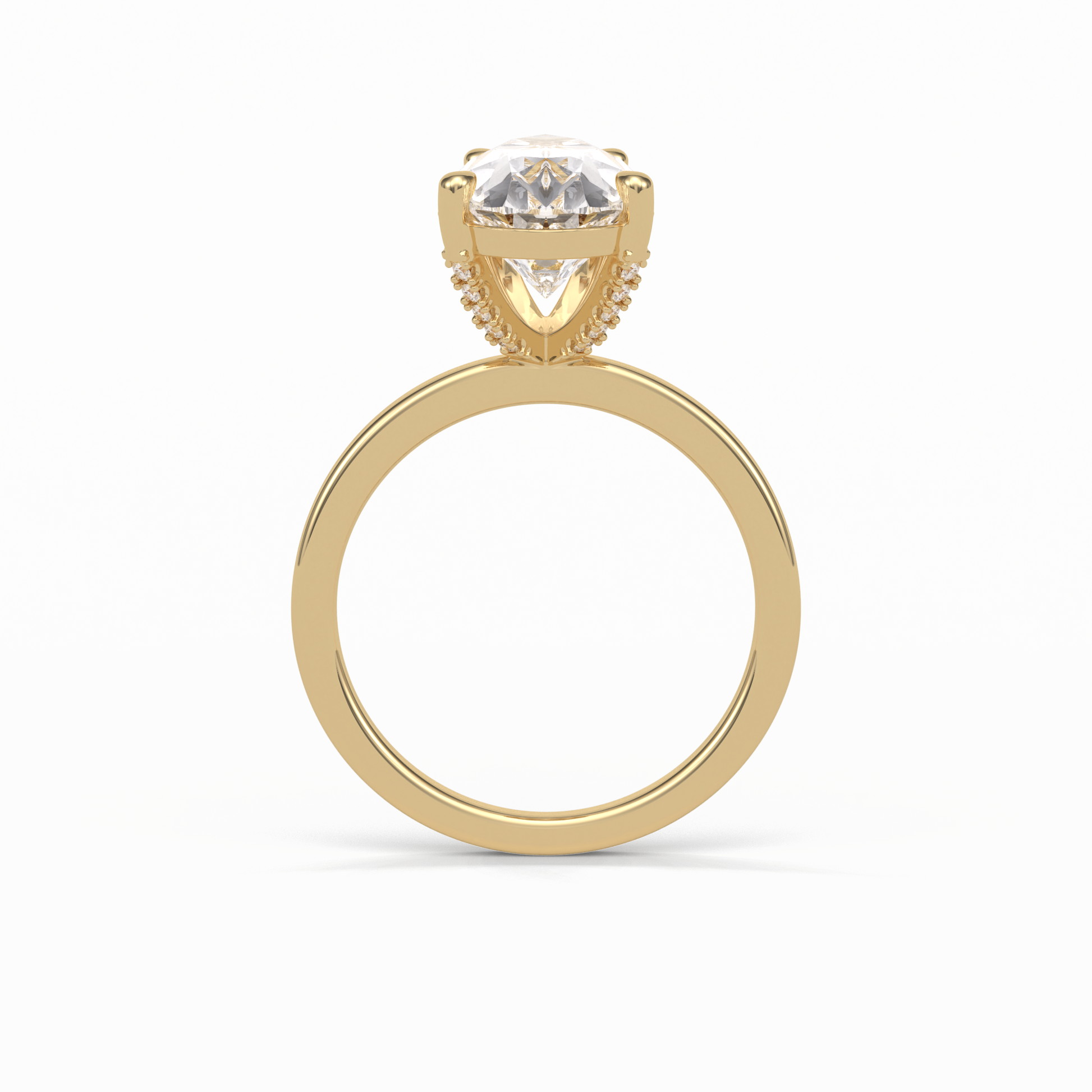 Pear Hidden Halo Lab Grown Diamond Engagement Ring