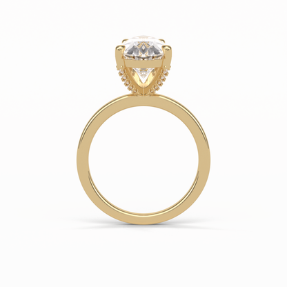 Pear Hidden Halo Lab Grown Diamond Engagement Ring