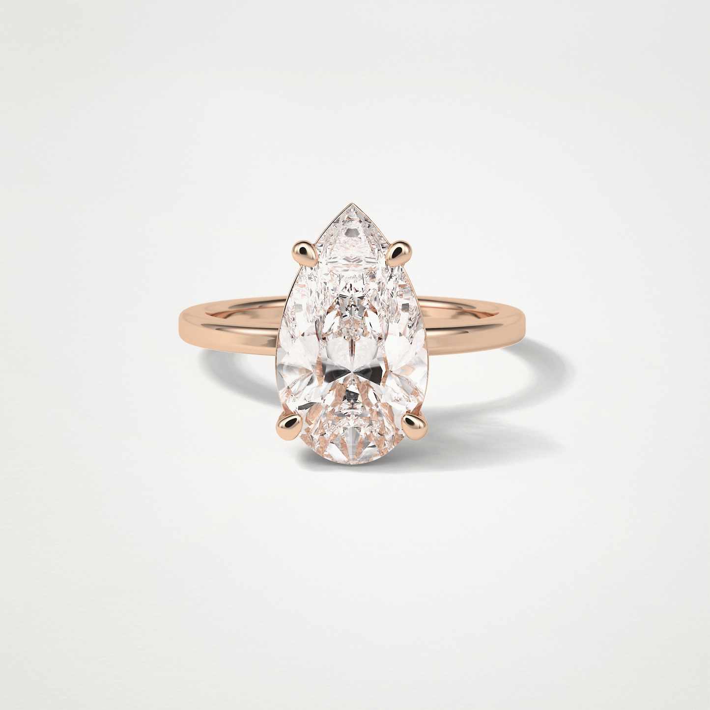 Pear Hidden Halo Lab Grown Diamond Engagement Ring