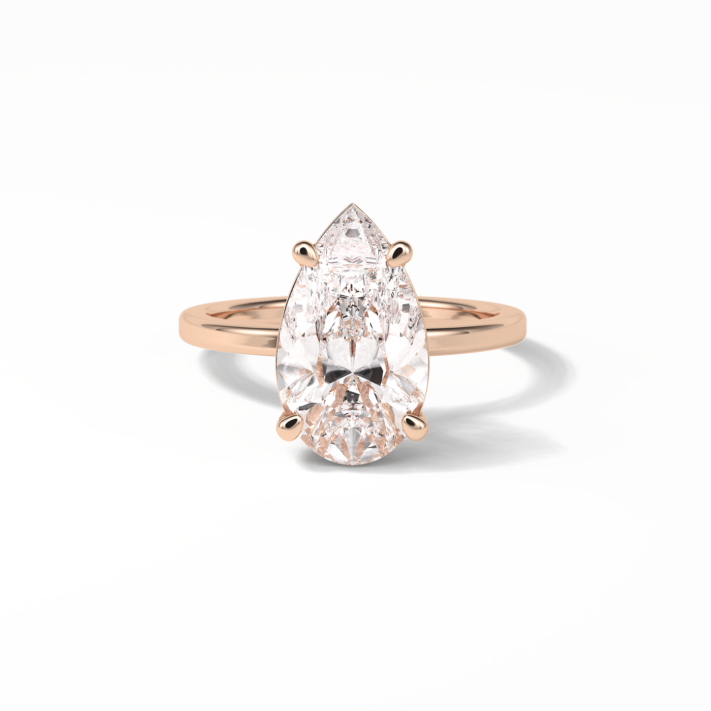Pear Hidden Halo Lab Grown Diamond Engagement Ring