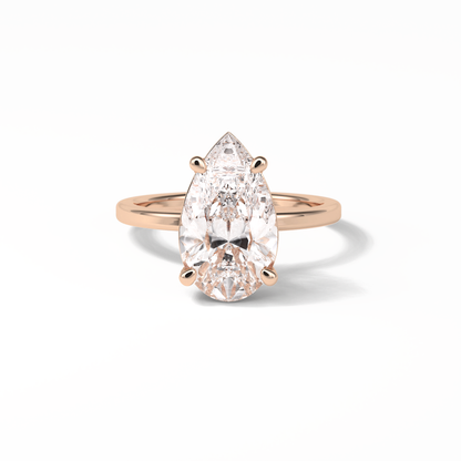 Pear Hidden Halo Lab Grown Diamond Engagement Ring