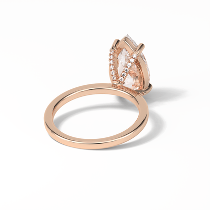 Pear Hidden Halo Lab Grown Diamond Engagement Ring