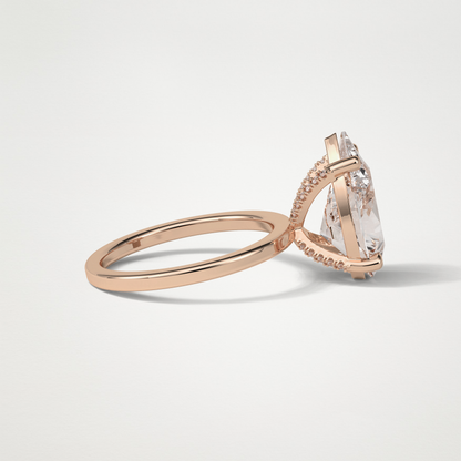 Pear Hidden Halo Lab Grown Diamond Engagement Ring