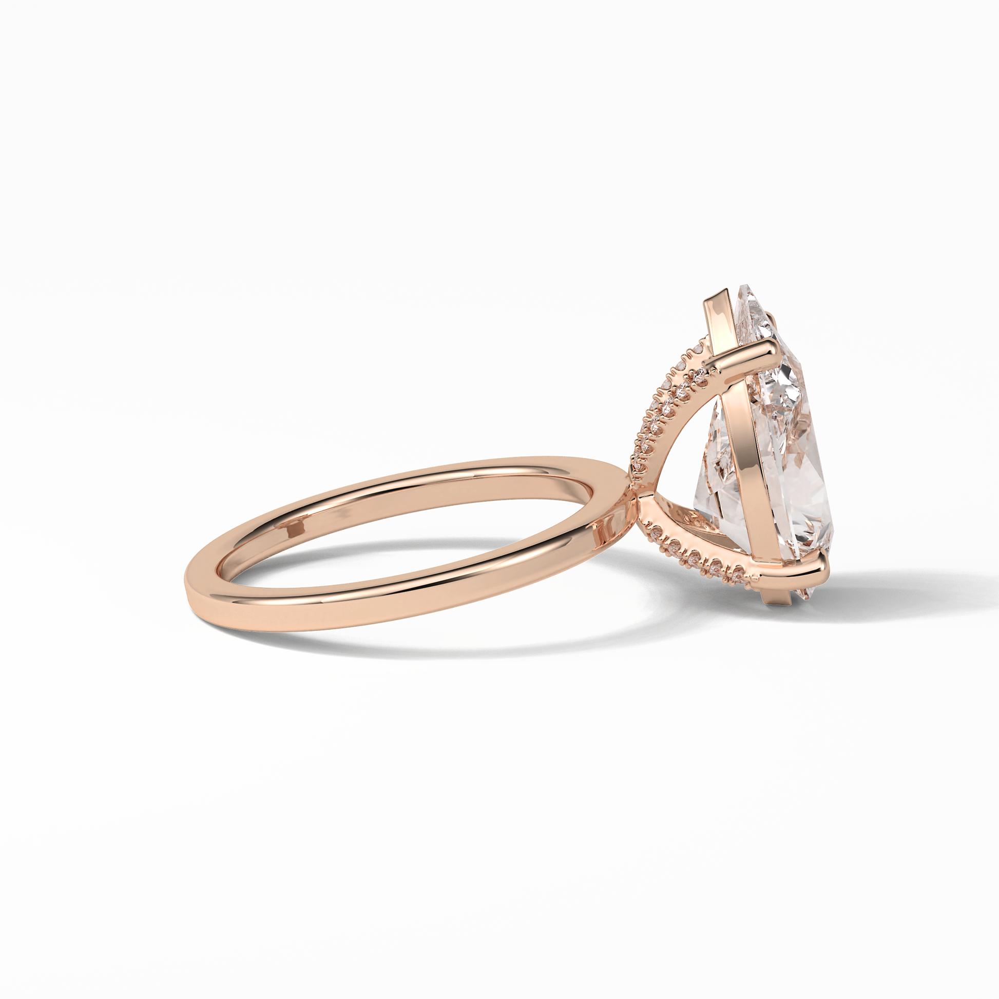 Pear Hidden Halo Lab Grown Diamond Engagement Ring