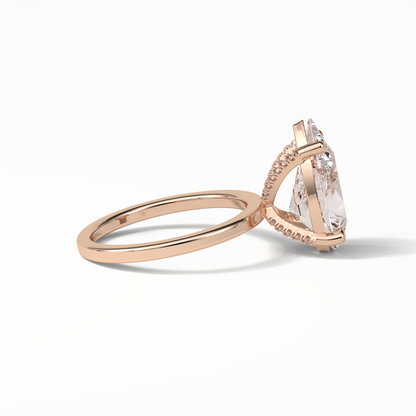 Pear Hidden Halo Lab Grown Diamond Engagement Ring