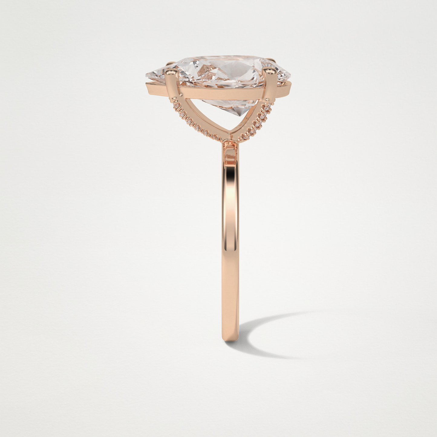 Pear Hidden Halo Lab Grown Diamond Engagement Ring