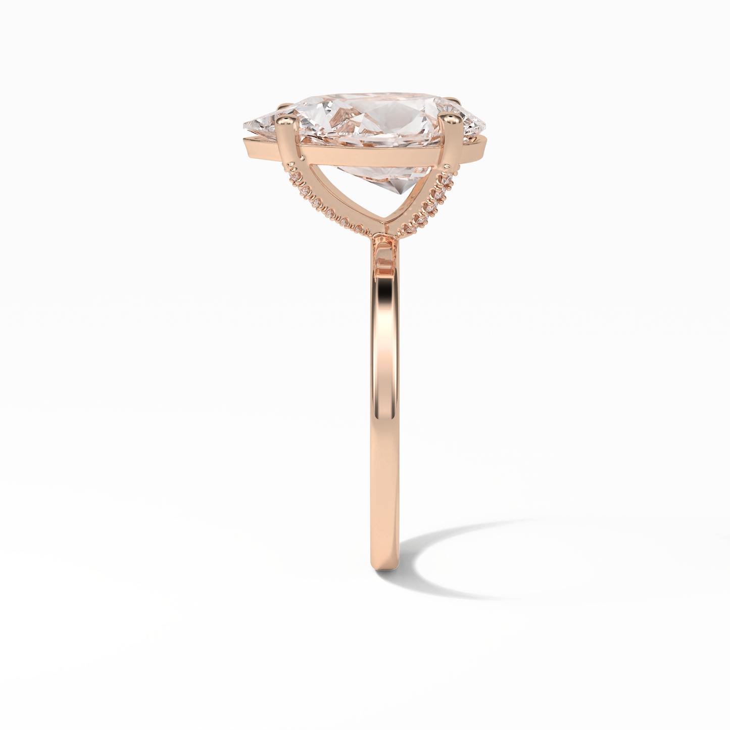 Pear Hidden Halo Lab Grown Diamond Engagement Ring