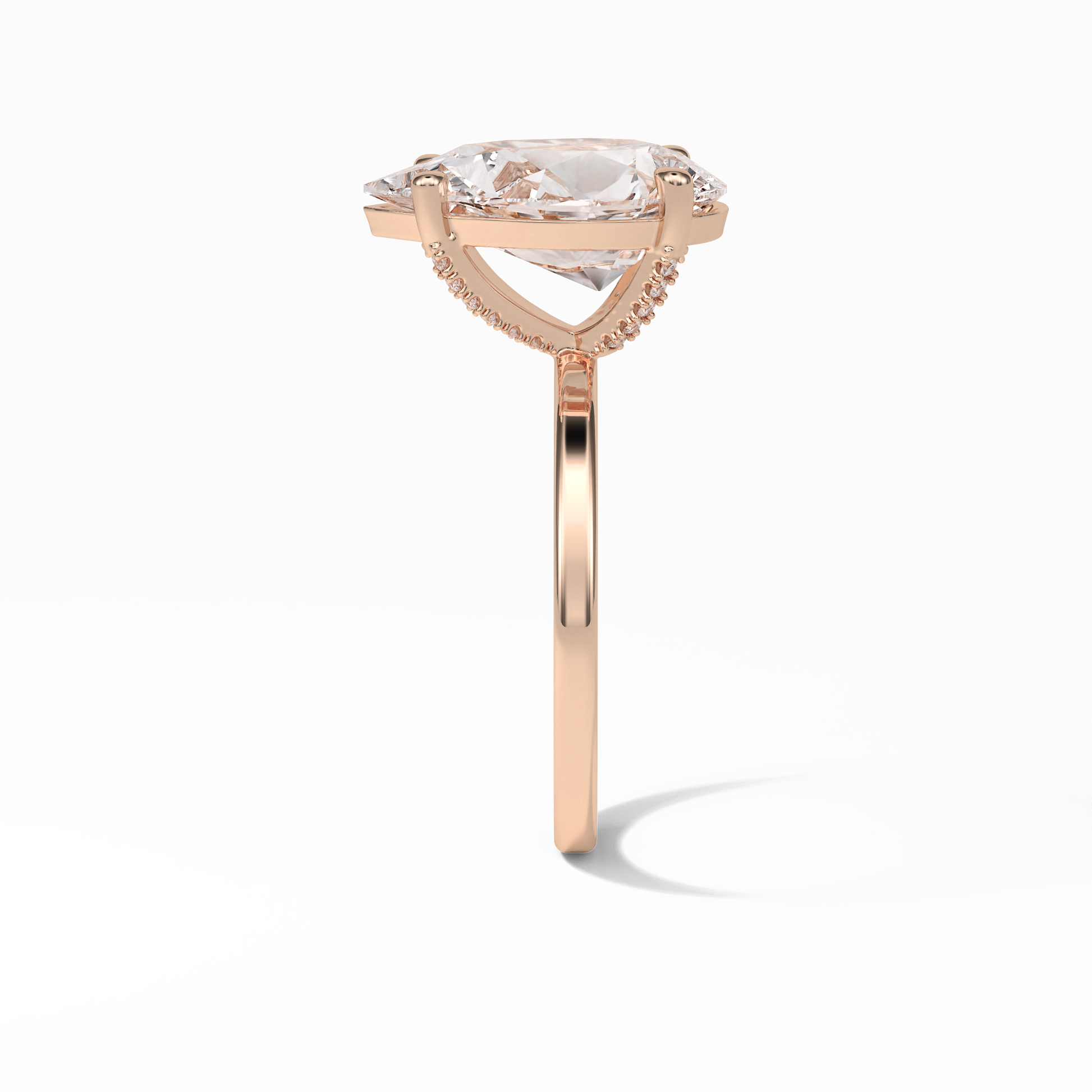 Pear Hidden Halo Lab Grown Diamond Engagement Ring