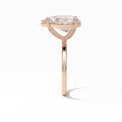 Pear Hidden Halo Lab Grown Diamond Engagement Ring