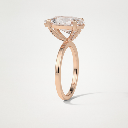Pear Hidden Halo Lab Grown Diamond Engagement Ring