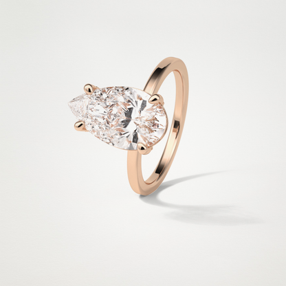 Pear Hidden Halo Lab Grown Diamond Engagement Ring