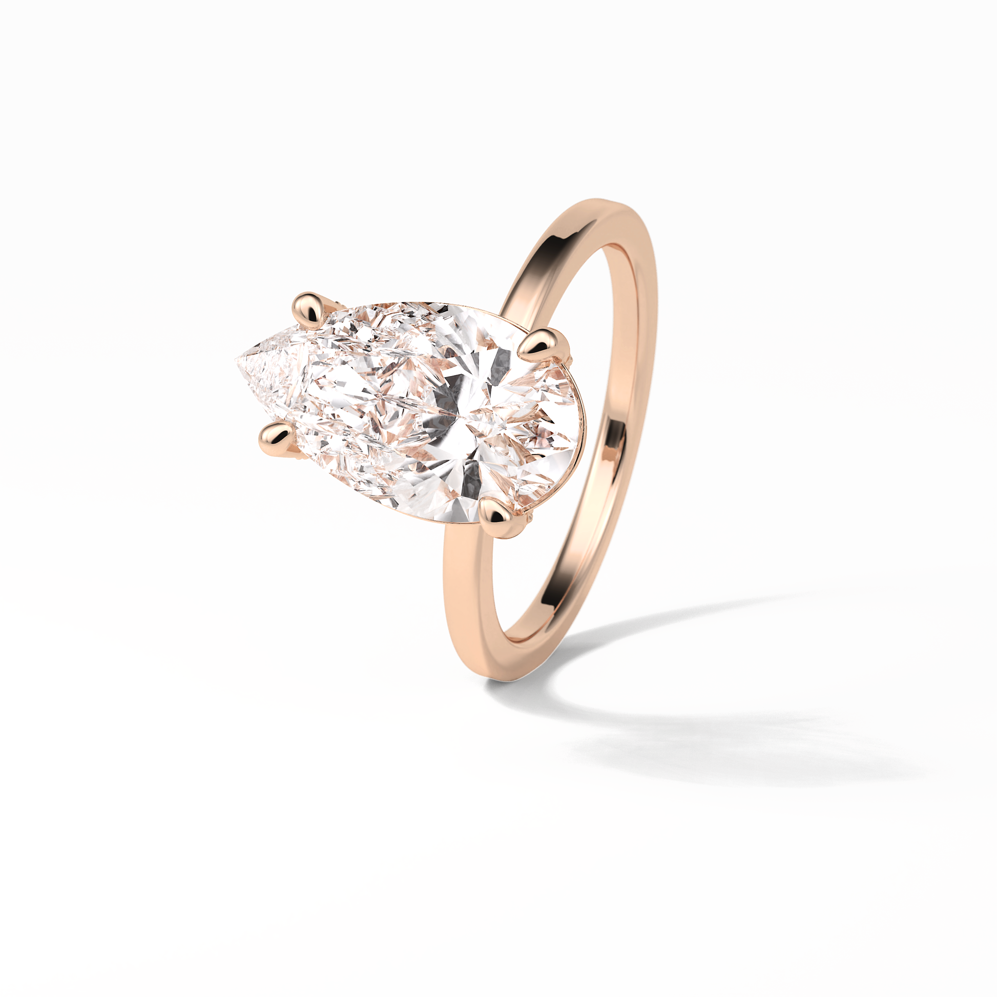Pear Hidden Halo Lab Grown Diamond Engagement Ring