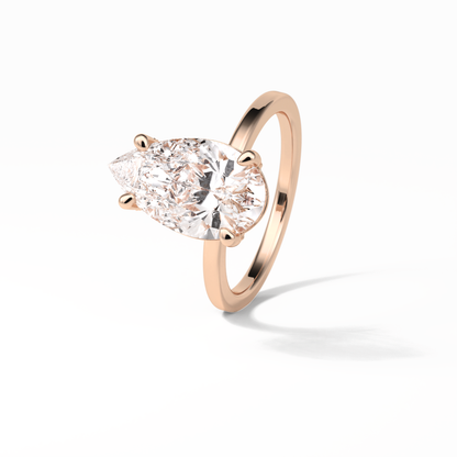Pear Hidden Halo Lab Grown Diamond Engagement Ring