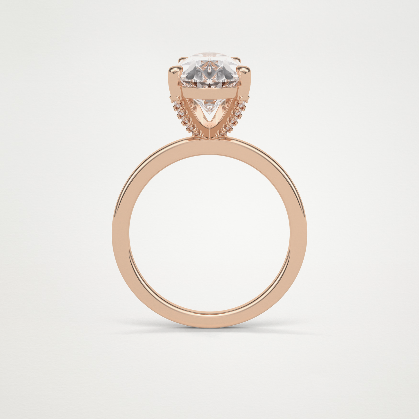 Pear Hidden Halo Lab Grown Diamond Engagement Ring