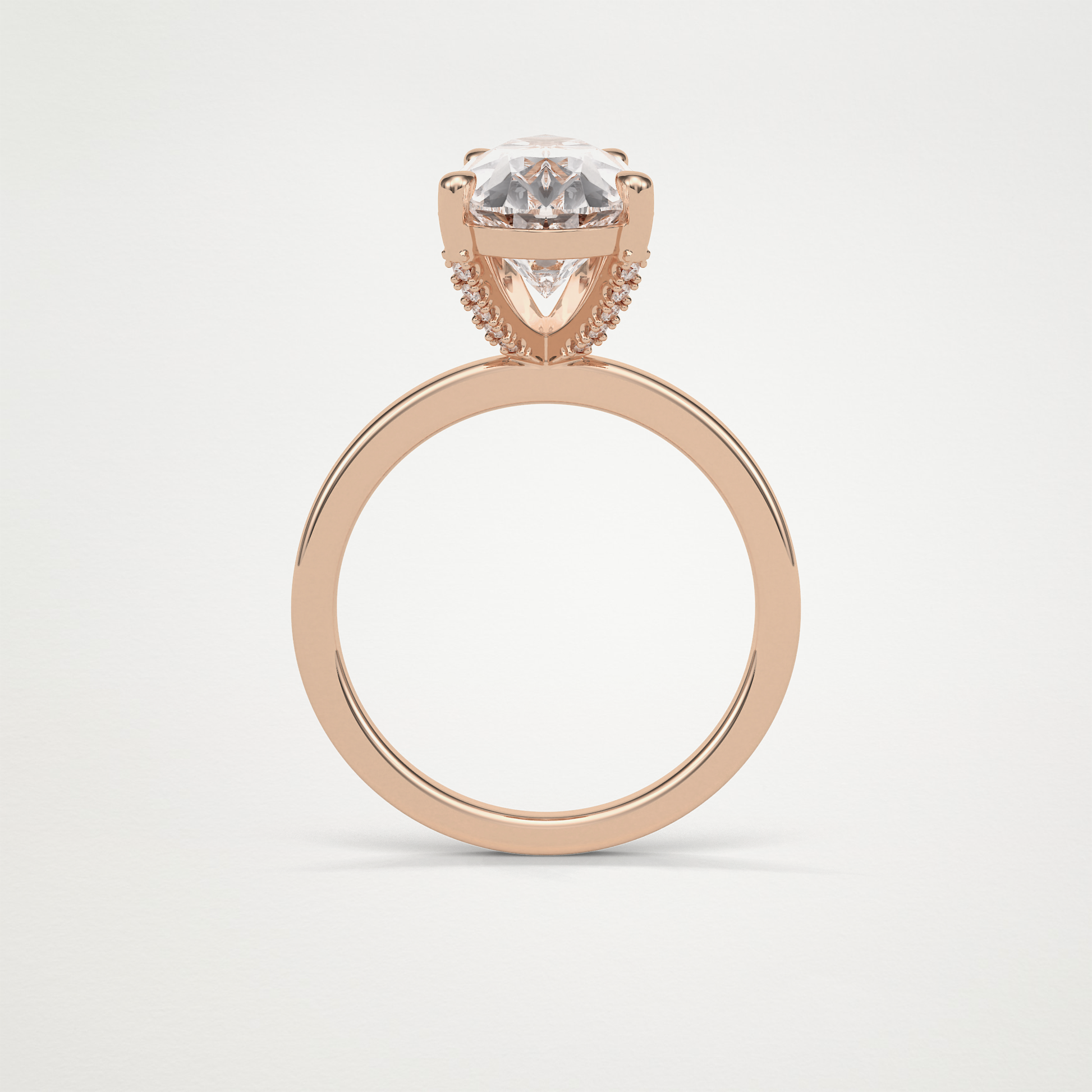 Pear Hidden Halo Lab Grown Diamond Engagement Ring