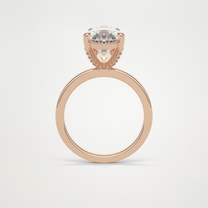 Pear Hidden Halo Lab Grown Diamond Engagement Ring