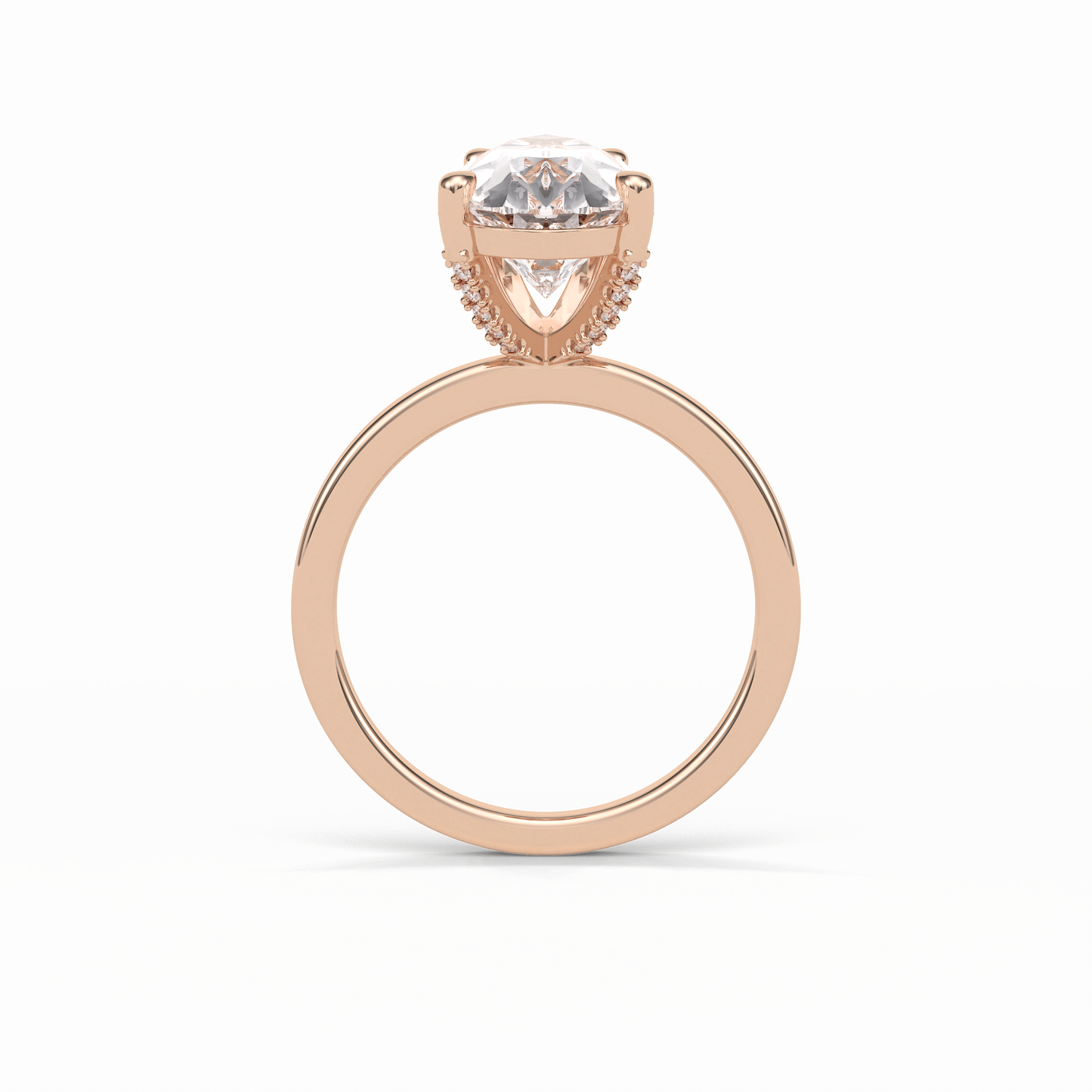 Pear Hidden Halo Lab Grown Diamond Engagement Ring