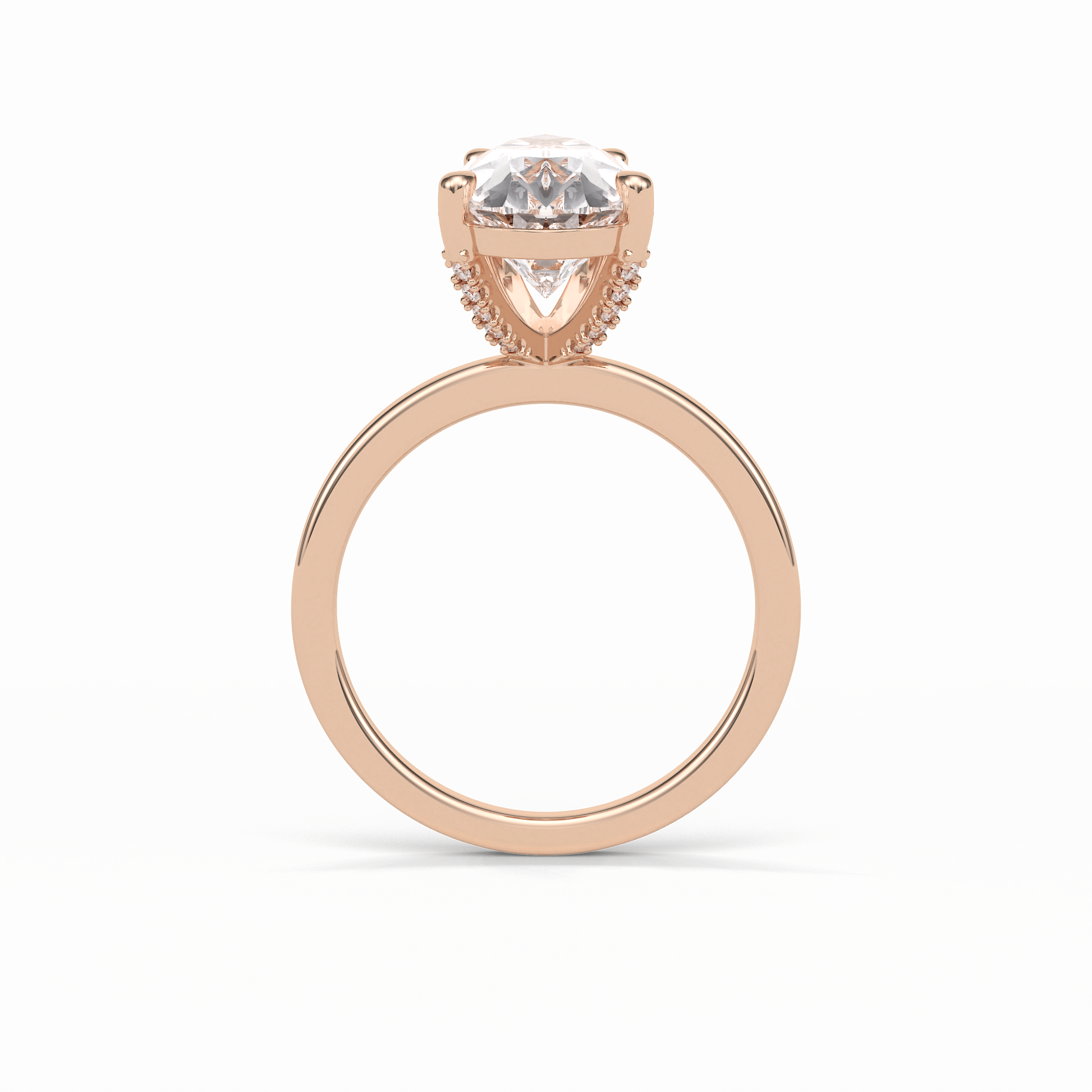 Pear Hidden Halo Lab Grown Diamond Engagement Ring