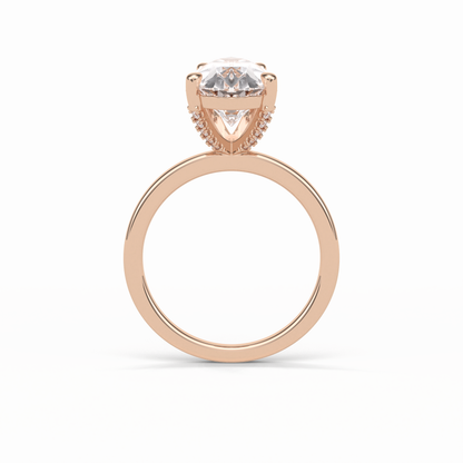 Pear Hidden Halo Lab Grown Diamond Engagement Ring