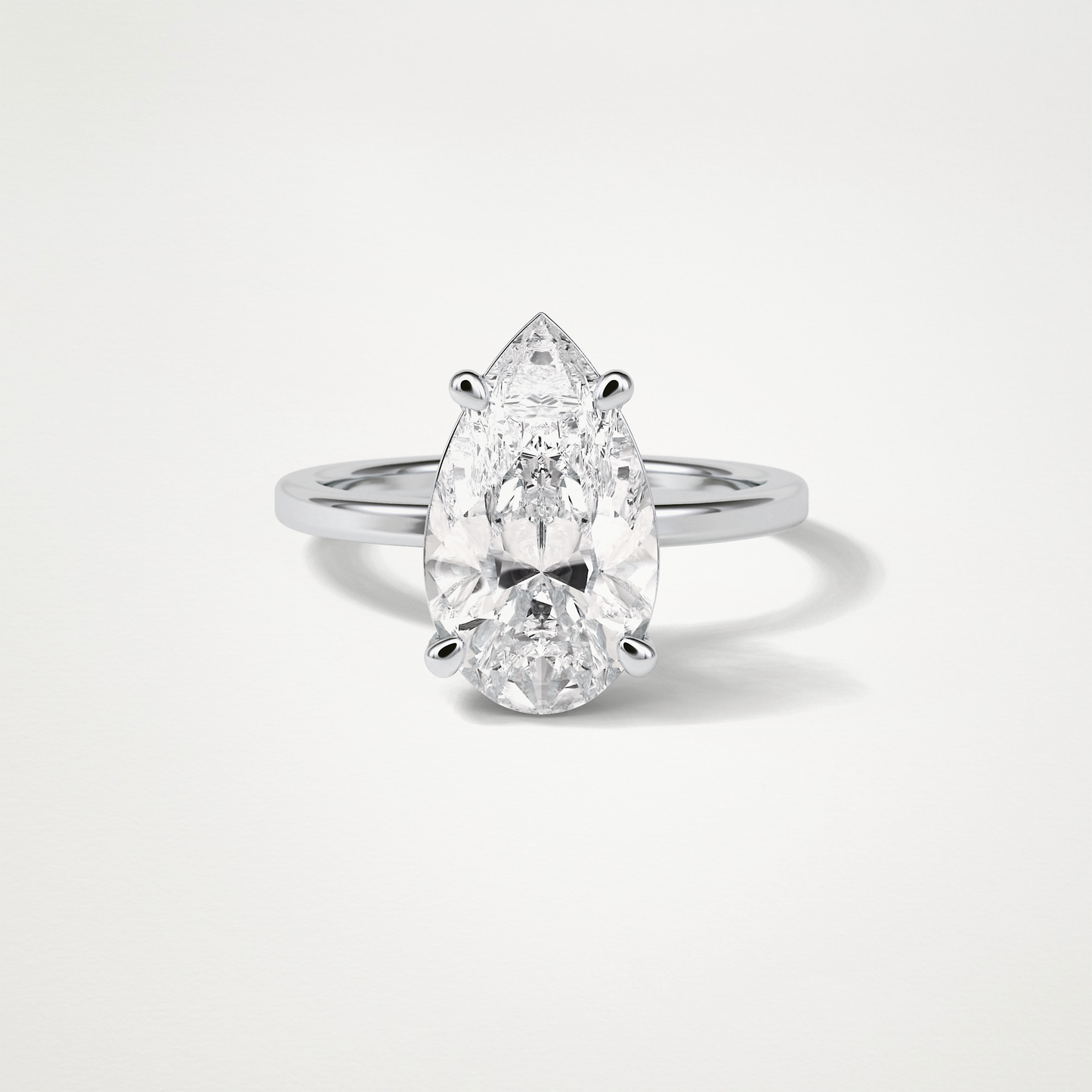 Pear Hidden Halo Lab Grown Diamond Engagement Ring