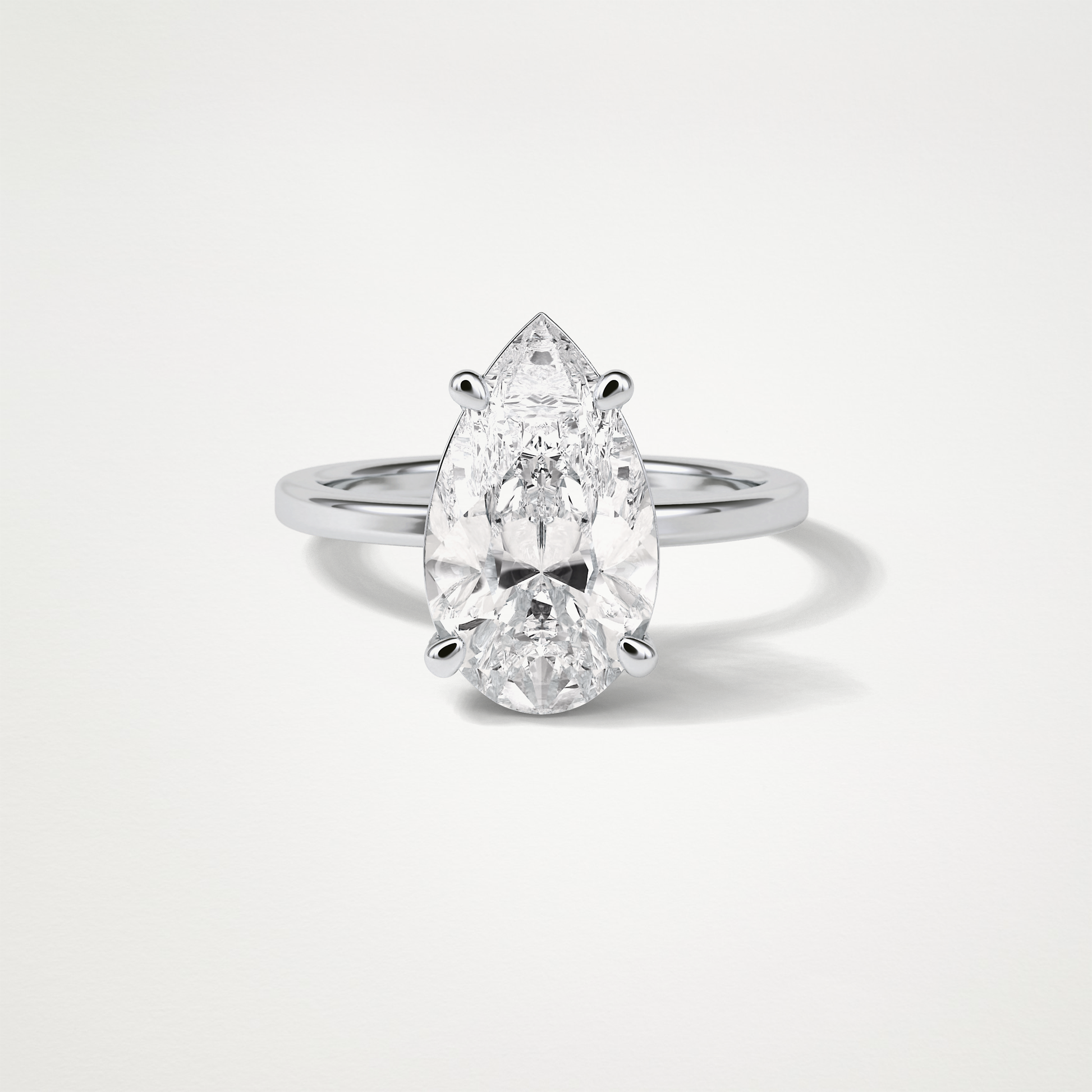 Pear Hidden Halo Lab Grown Diamond Engagement Ring