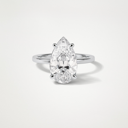 Pear Hidden Halo Lab Grown Diamond Engagement Ring