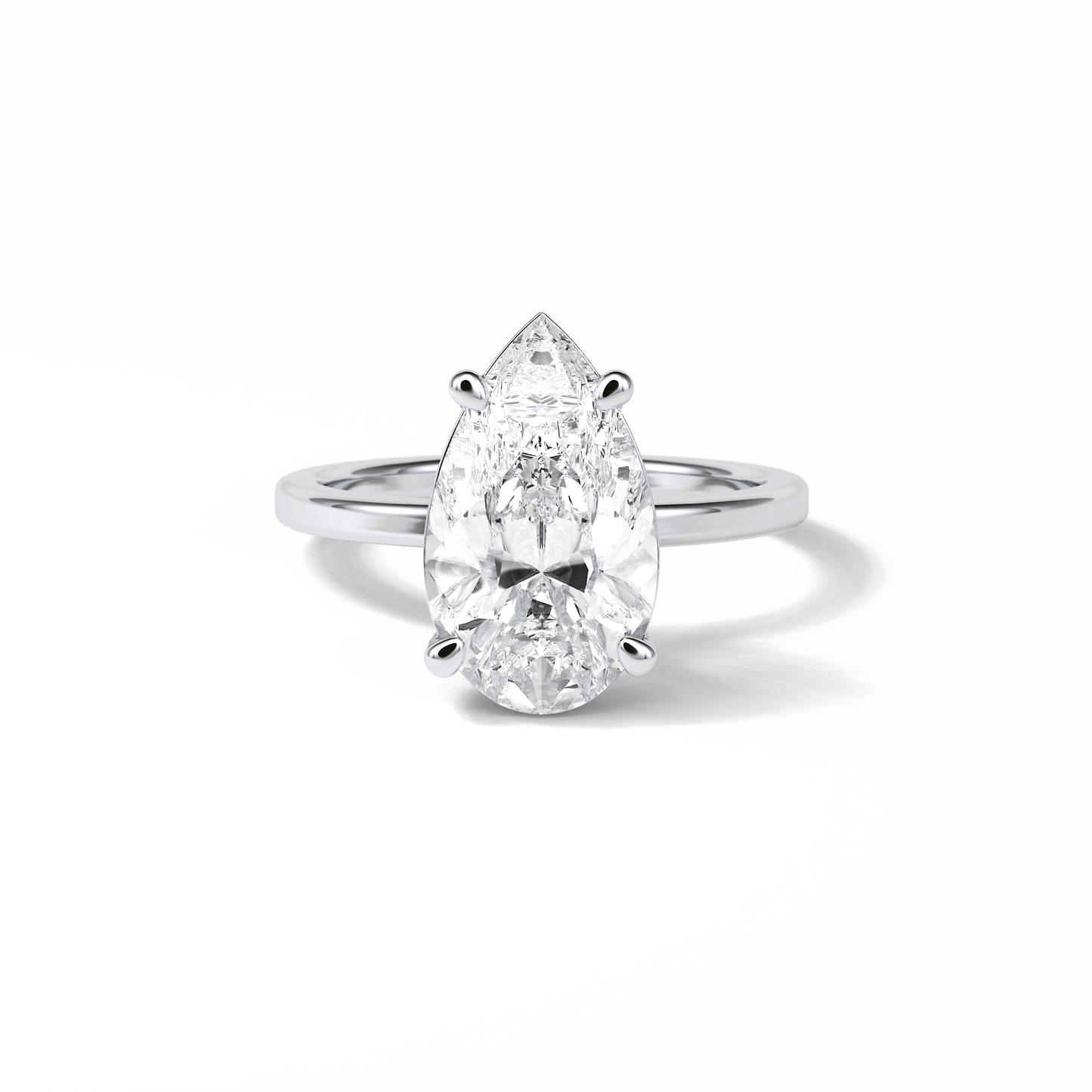 Pear Hidden Halo Lab Grown Diamond Engagement Ring