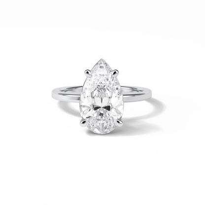 Pear Hidden Halo Lab Grown Diamond Engagement Ring