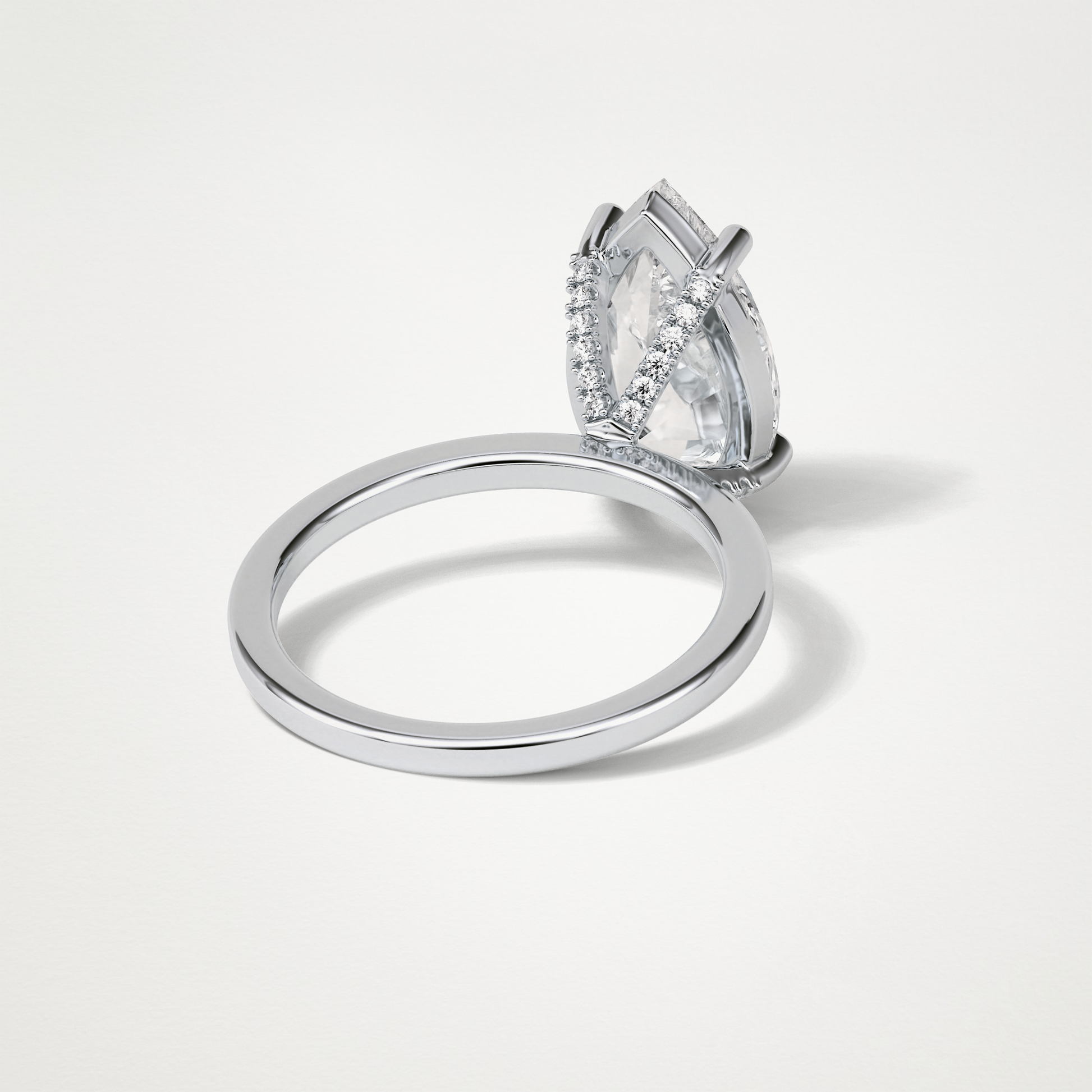 Pear Hidden Halo Lab Grown Diamond Engagement Ring
