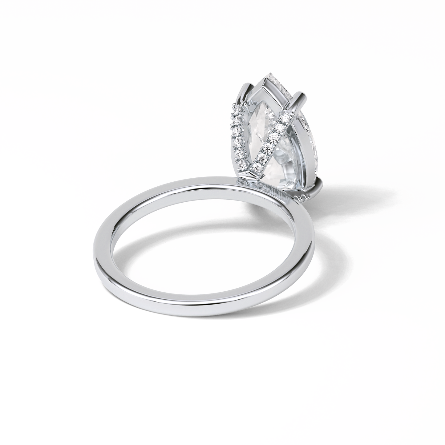 Pear Hidden Halo Lab Grown Diamond Engagement Ring