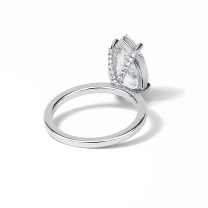 Pear Hidden Halo Lab Grown Diamond Engagement Ring