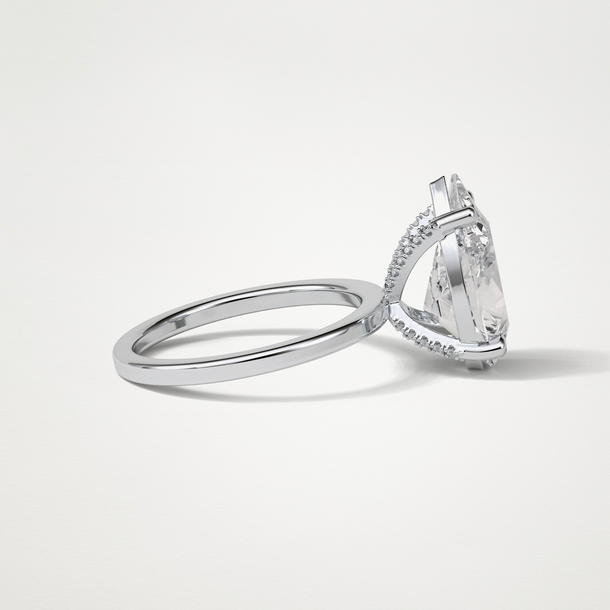 Pear Hidden Halo Lab Grown Diamond Engagement Ring