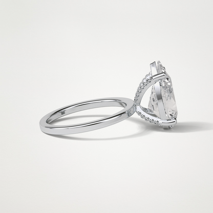 Pear Hidden Halo Lab Grown Diamond Engagement Ring