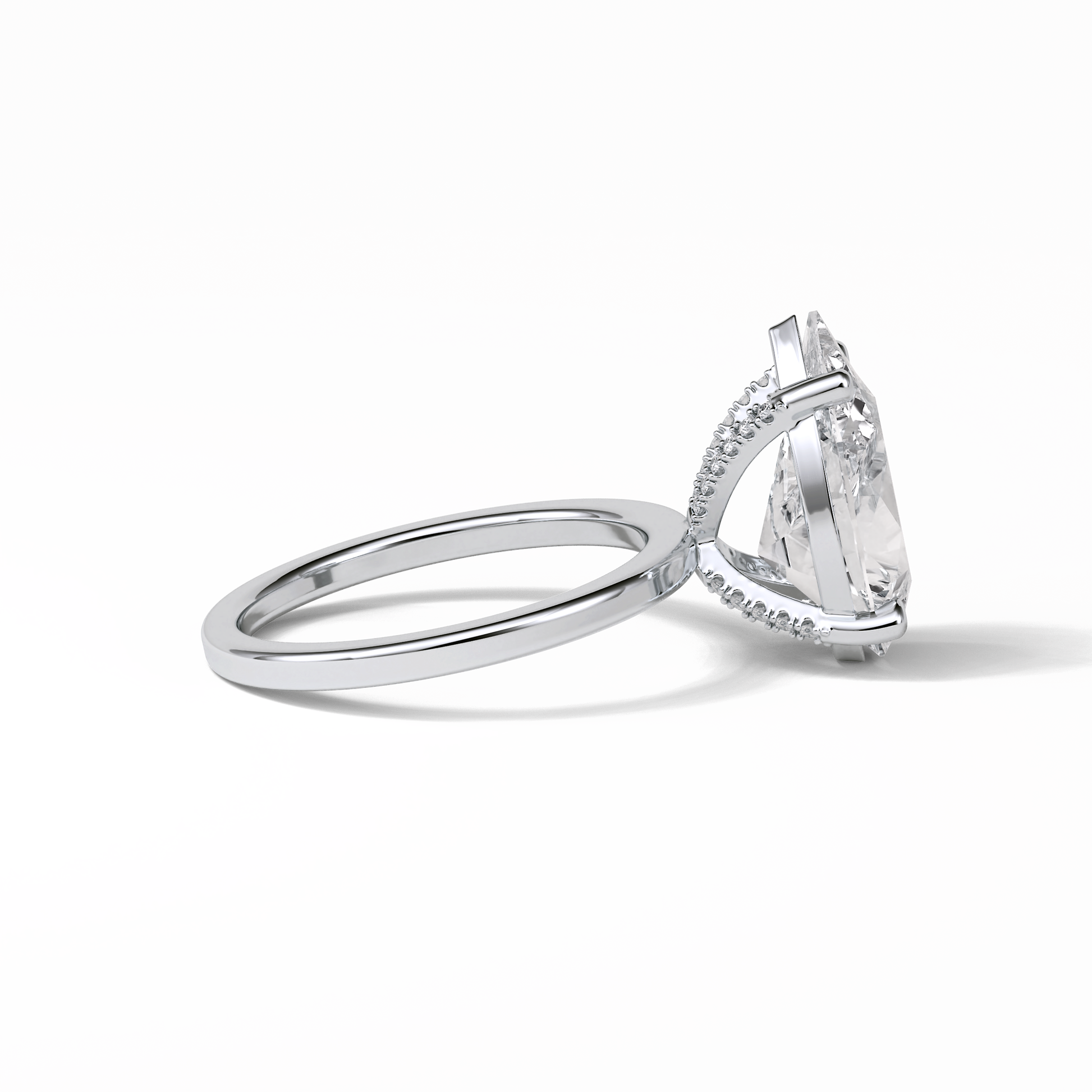 Pear Hidden Halo Lab Grown Diamond Engagement Ring