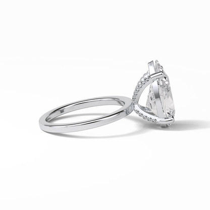 Pear Hidden Halo Lab Grown Diamond Engagement Ring