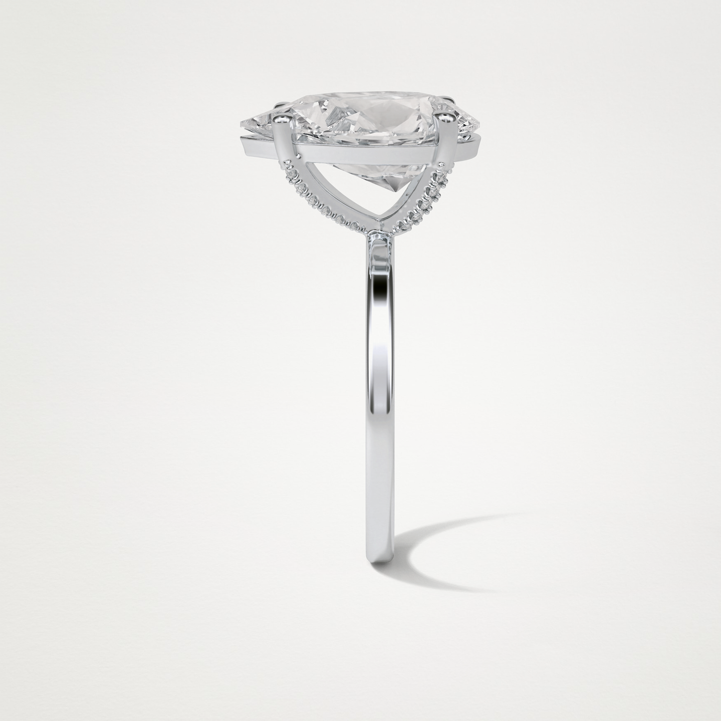 Pear Hidden Halo Lab Grown Diamond Engagement Ring
