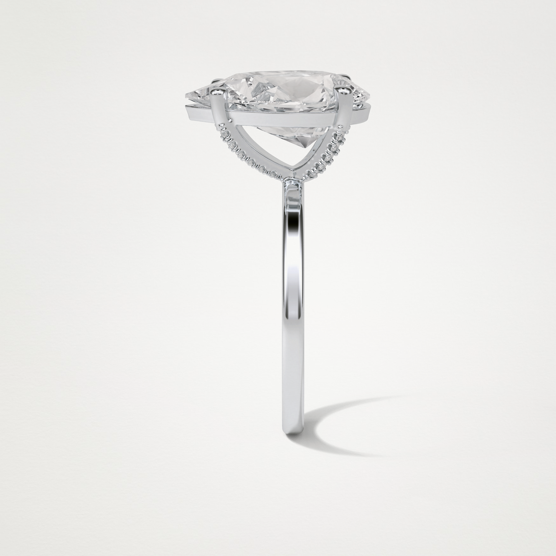 Pear Hidden Halo Lab Grown Diamond Engagement Ring