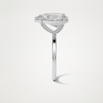 Pear Hidden Halo Lab Grown Diamond Engagement Ring