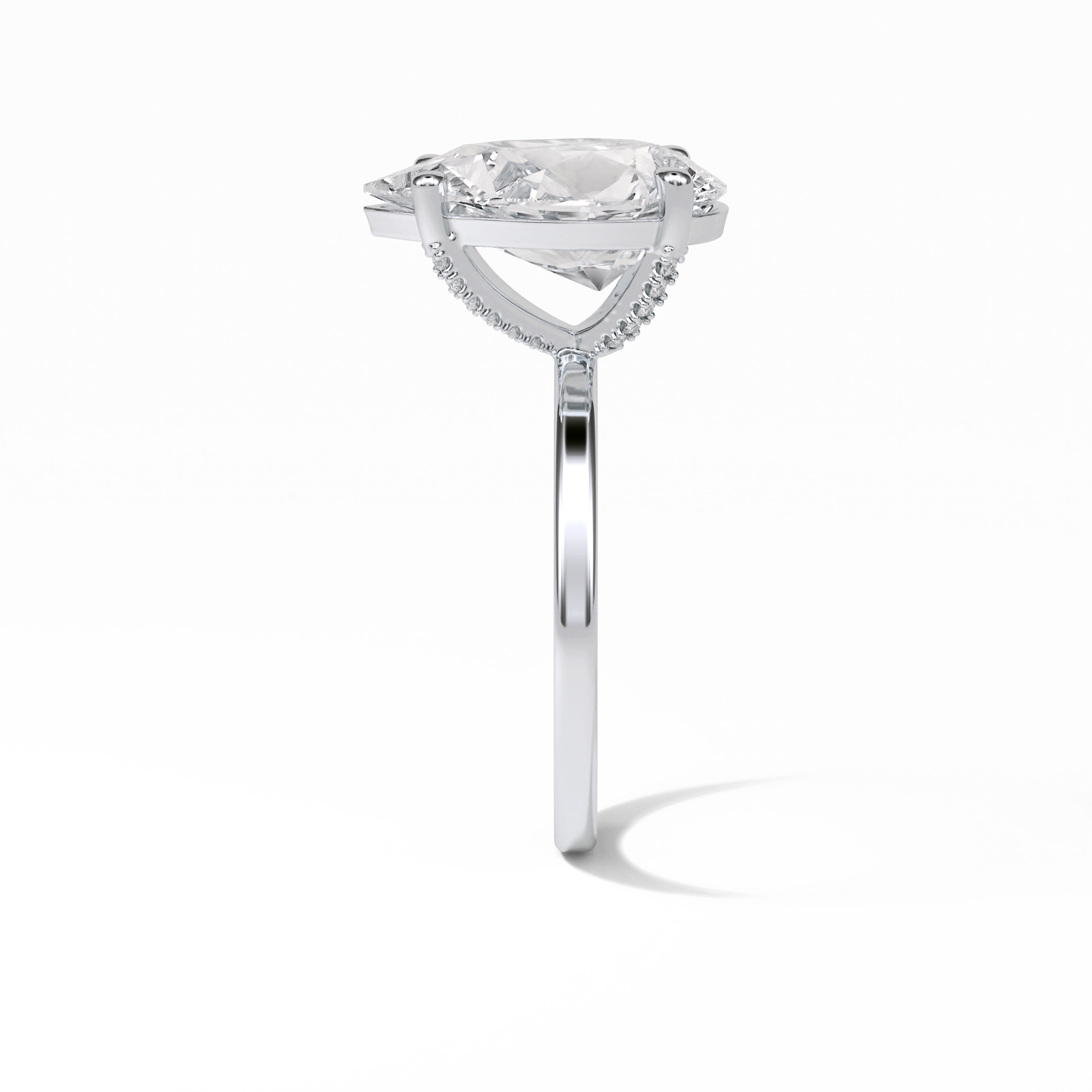 Pear Hidden Halo Lab Grown Diamond Engagement Ring