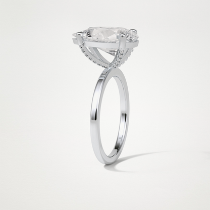 Pear Hidden Halo Lab Grown Diamond Engagement Ring