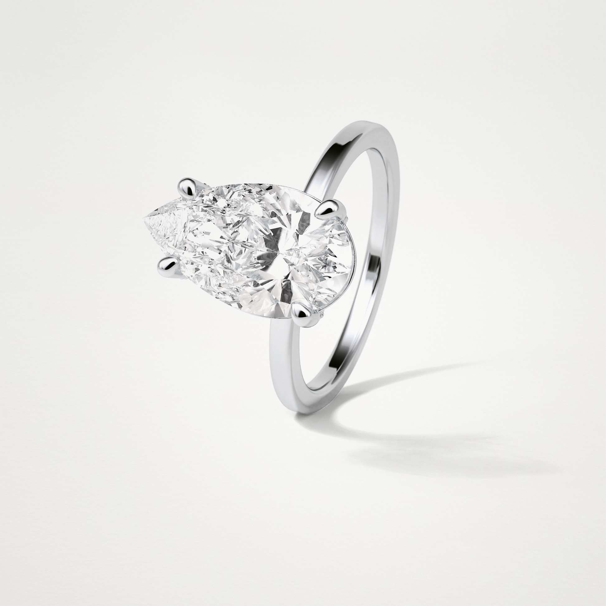 Pear Hidden Halo Lab Grown Diamond Engagement Ring