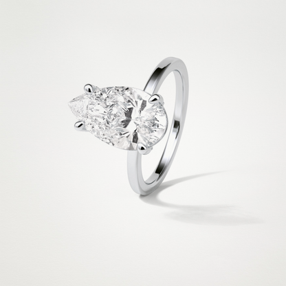 Pear Hidden Halo Lab Grown Diamond Engagement Ring