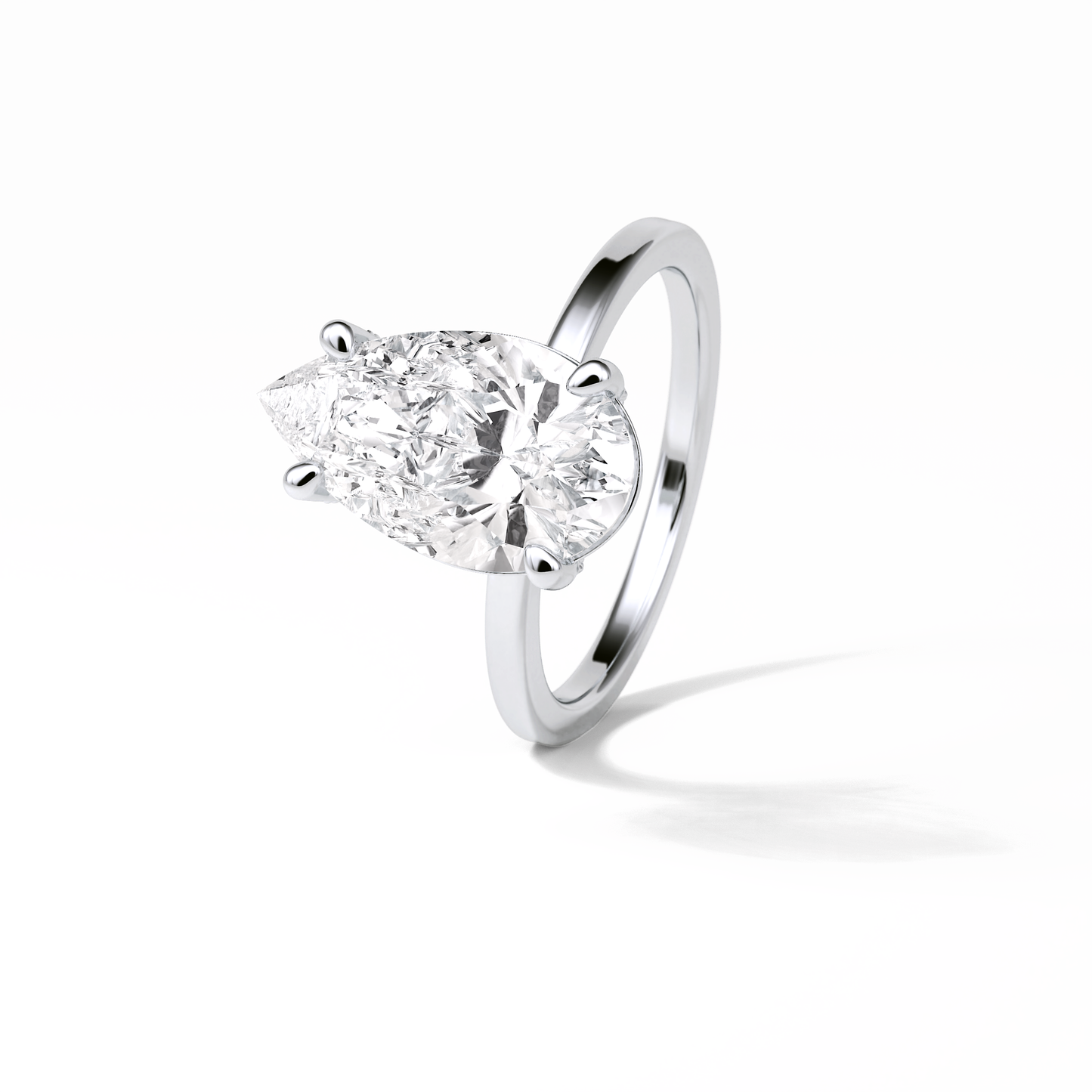 Pear Hidden Halo Lab Grown Diamond Engagement Ring