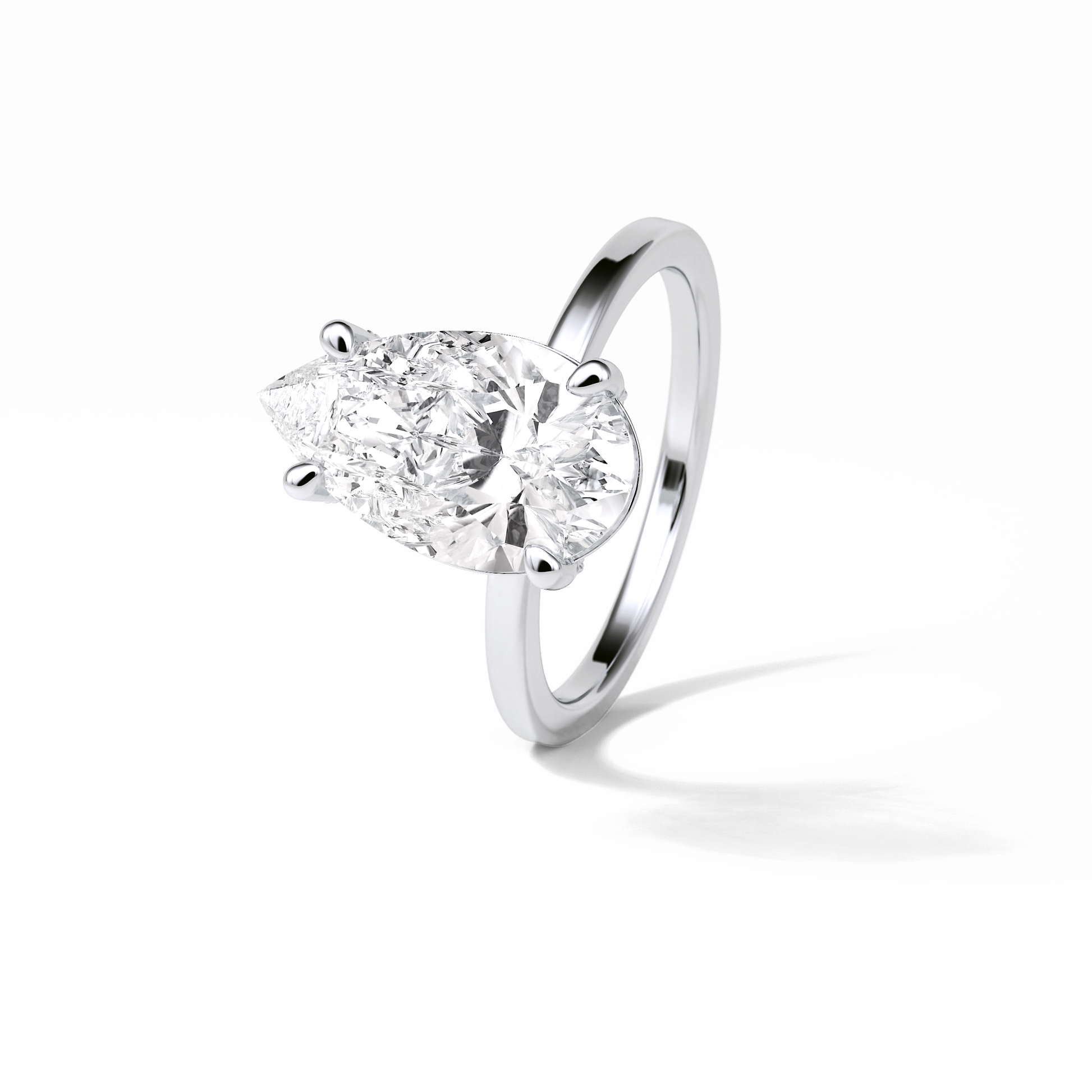 Pear Hidden Halo Lab Grown Diamond Engagement Ring