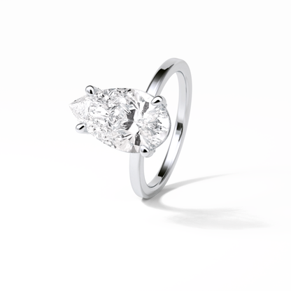 Pear Hidden Halo Lab Grown Diamond Engagement Ring