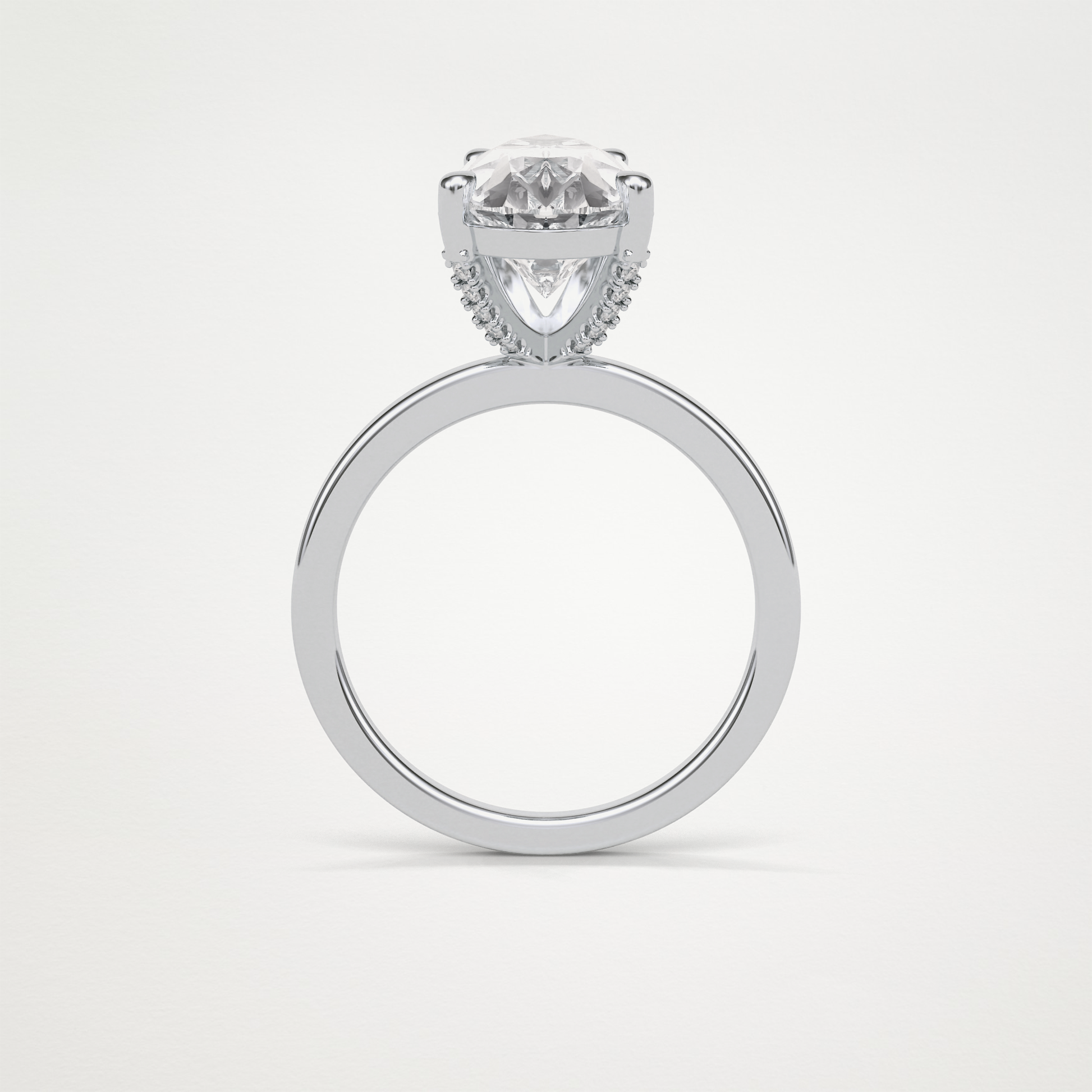 Pear Hidden Halo Lab Grown Diamond Engagement Ring